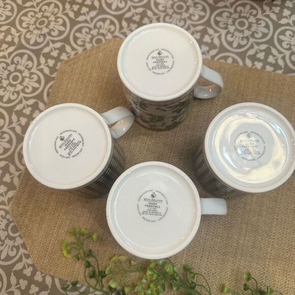 ROYAL DOULTON Studio Provence Noir‎ Fine China 4 piece Coffee Mug Rare Vintage - Picture 4 of 7